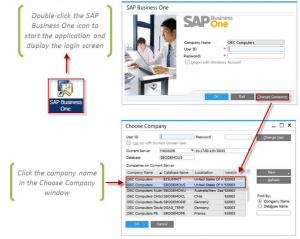 đăng nhập hệ thống (login) SAP B1