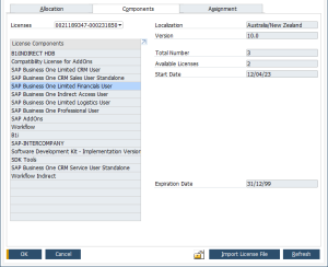 License Administration Component