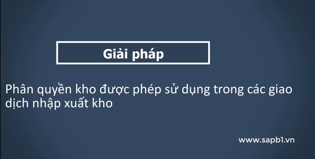 giải pháp phân quyền sử dụng kho ERP SAP B1